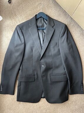 Calvin Klein Men's Dark Gray Two-Button Suit Jacket